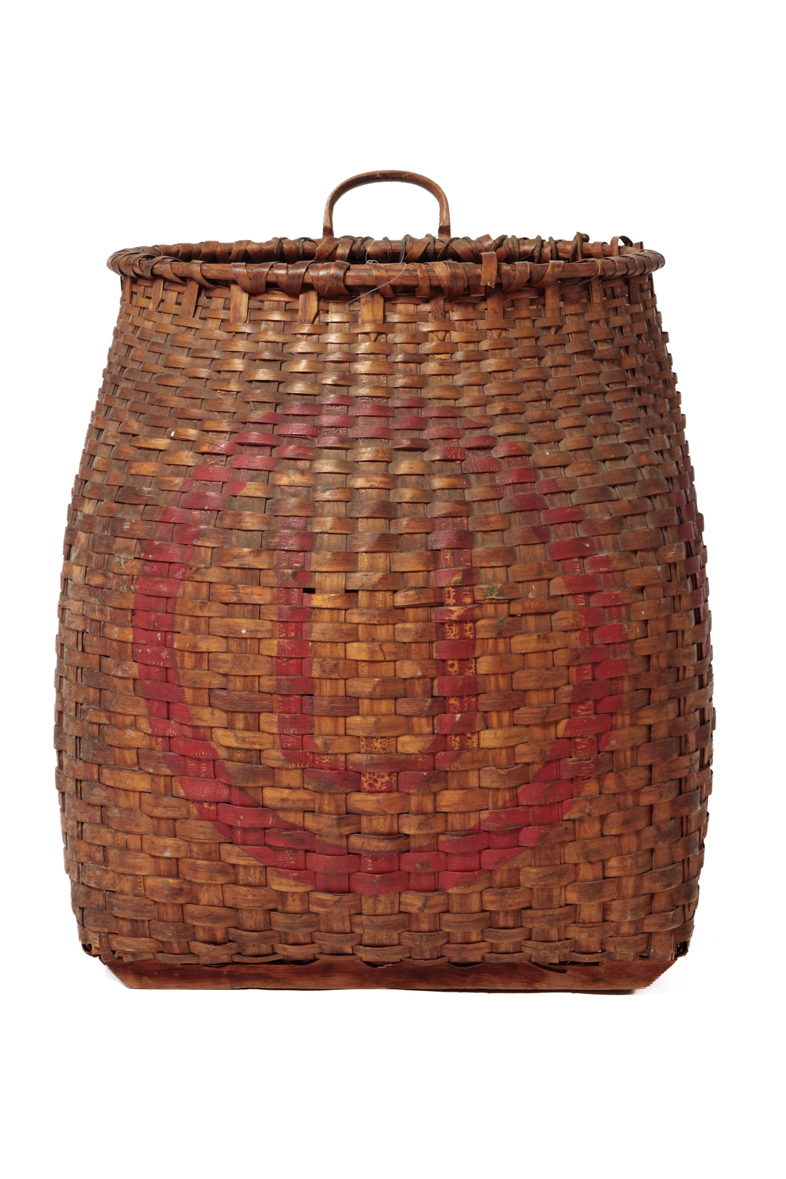 PAINT-DECORATED COMMODE WITH A SPLINT BASKET BACKPACK. - 11