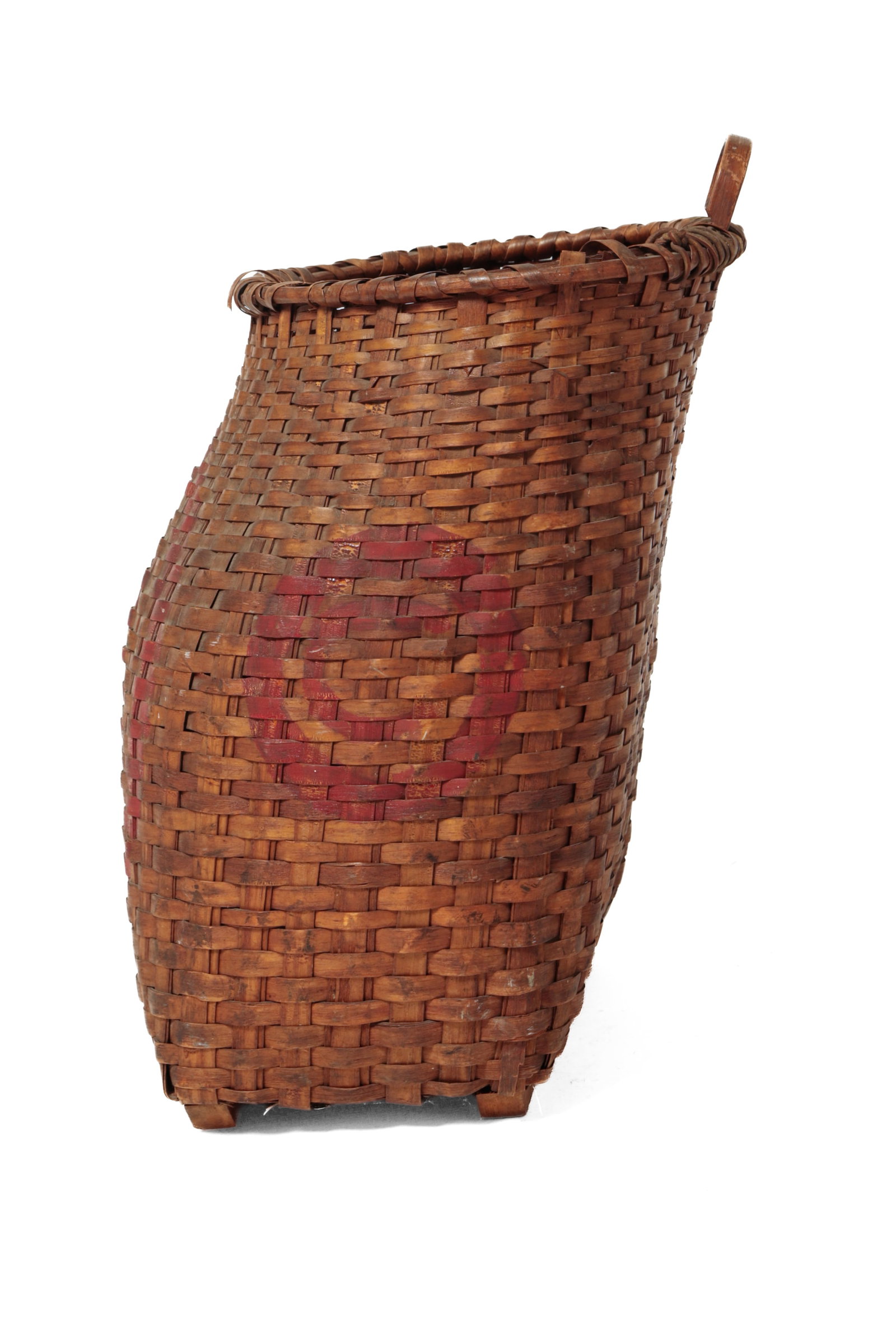 PAINT-DECORATED COMMODE WITH A SPLINT BASKET BACKPACK. - 12