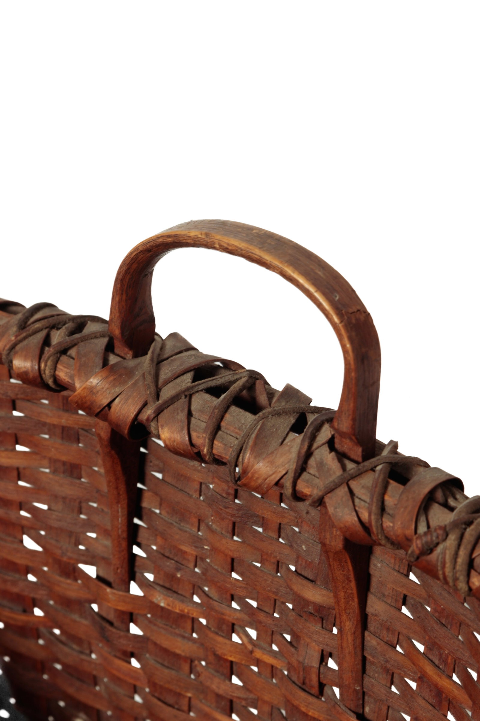 PAINT-DECORATED COMMODE WITH A SPLINT BASKET BACKPACK. - 16