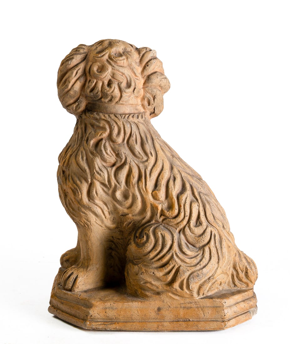 OHIO BUFF CLAY SEATED SPANIEL. - 3
