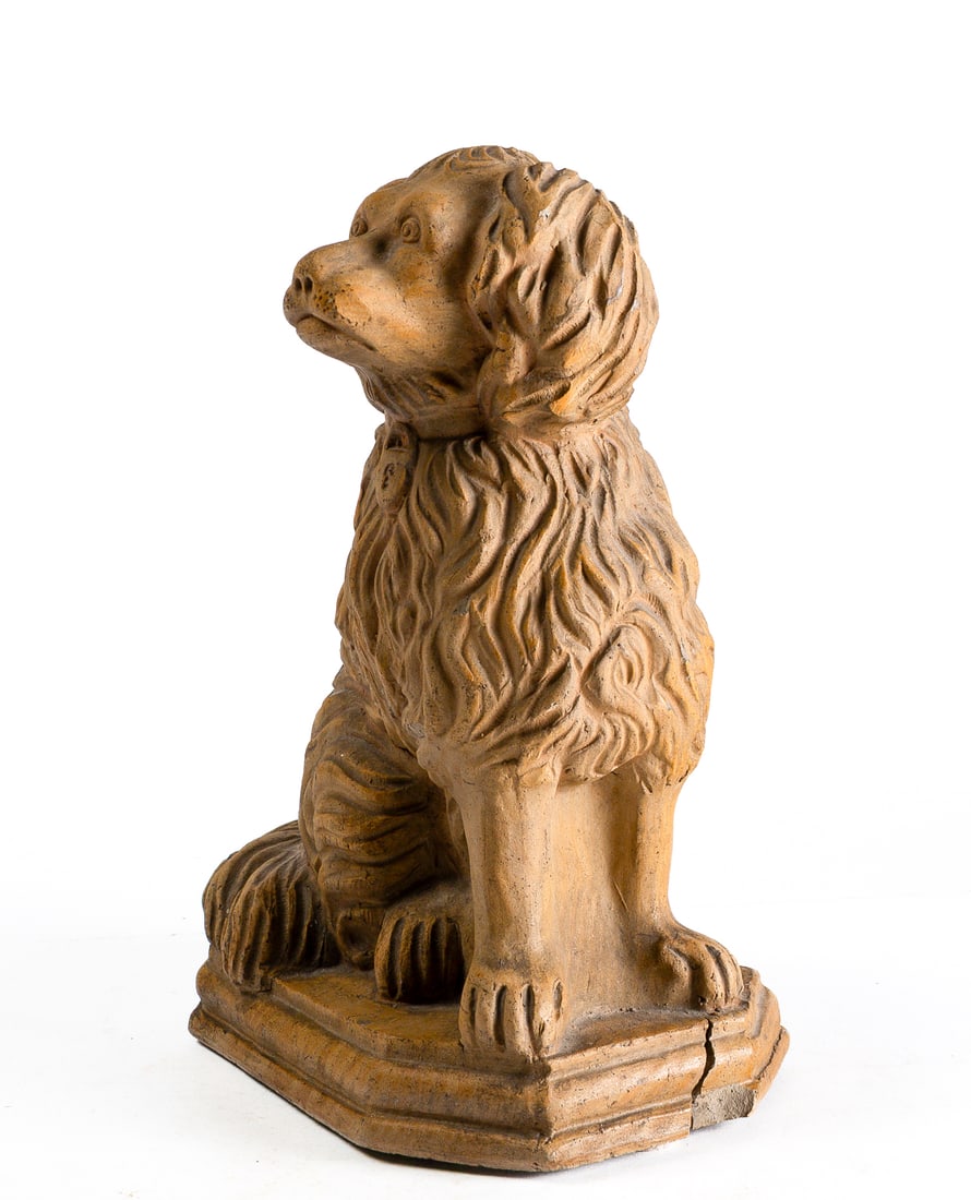 OHIO BUFF CLAY SEATED SPANIEL. - 4