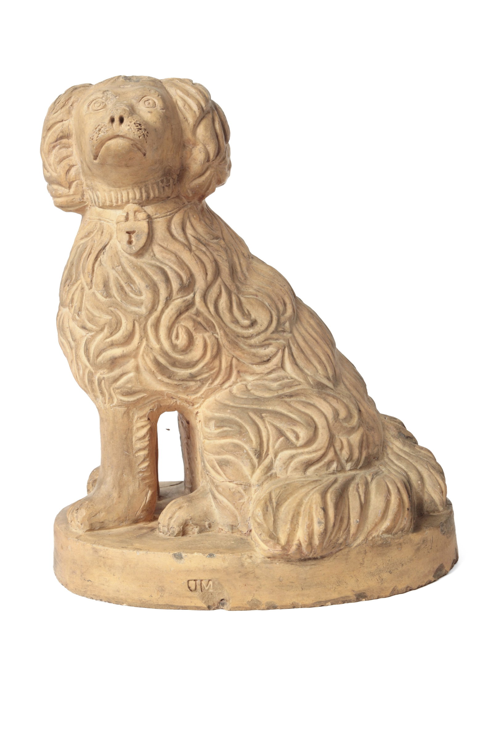 OHIO BUFF CLAY SEATED SPANIEL. - 2