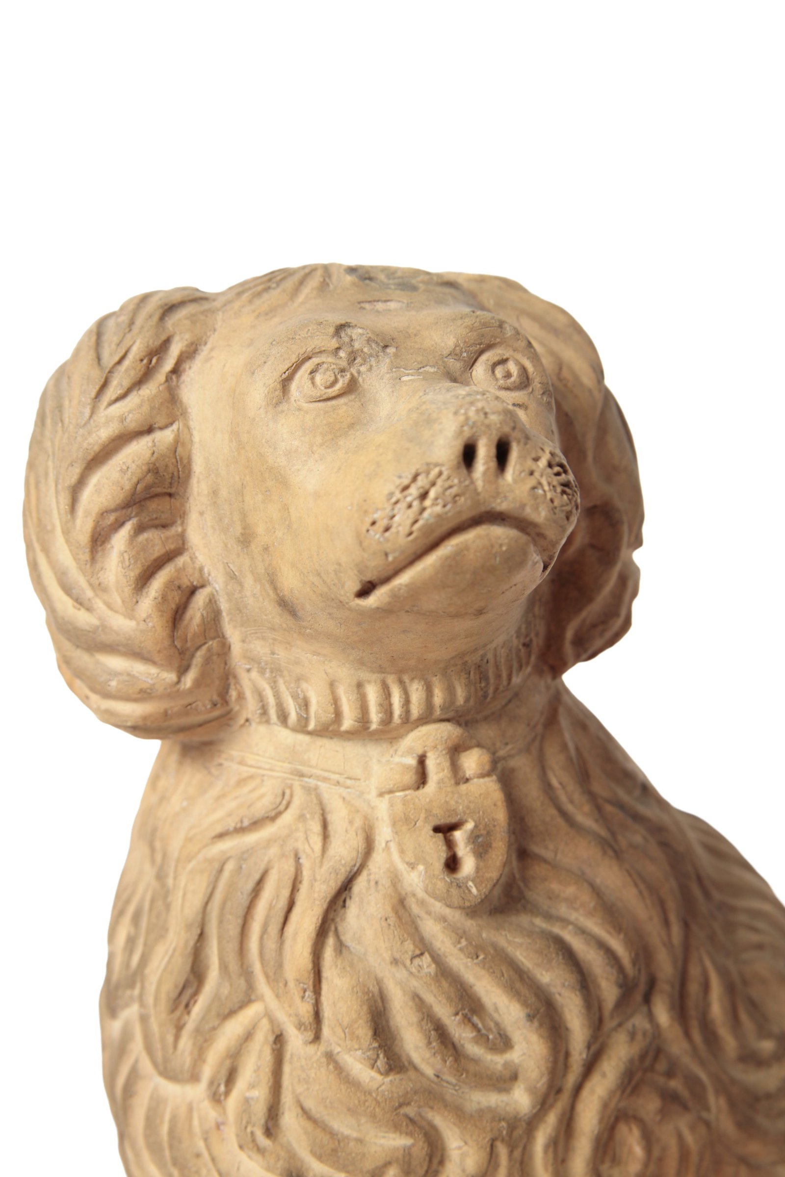 OHIO BUFF CLAY SEATED SPANIEL. - 7