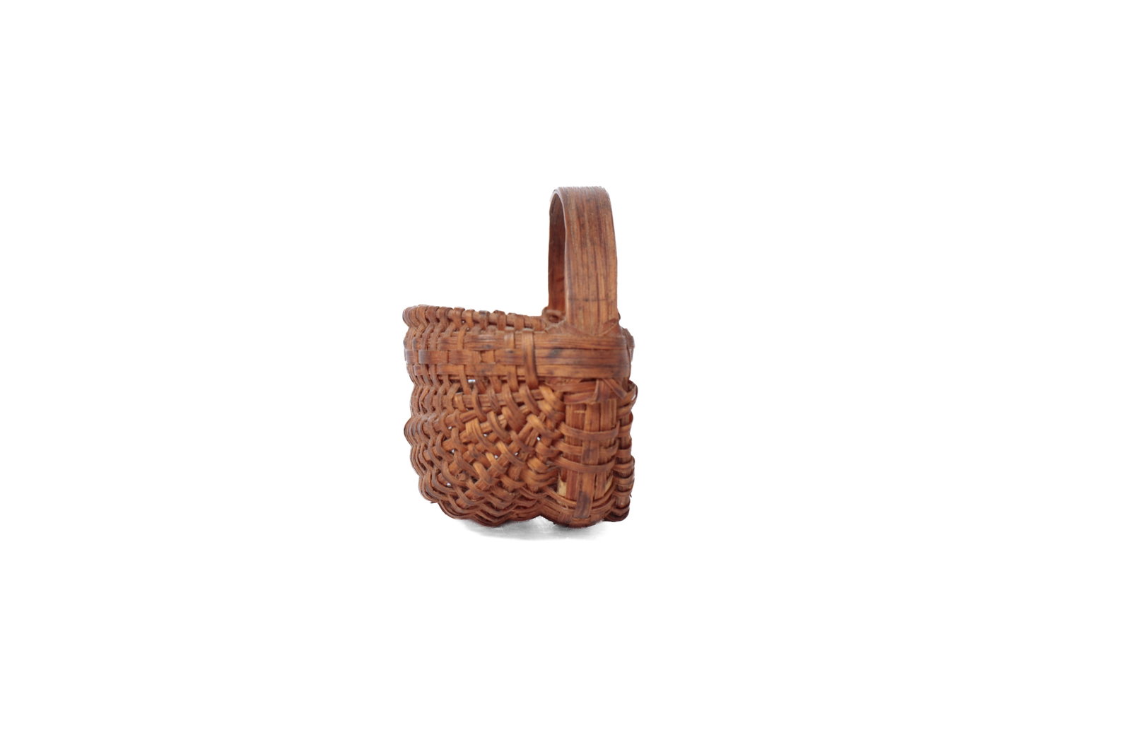 TWO WOVEN SPLINT HALF-BASKETS. - 10