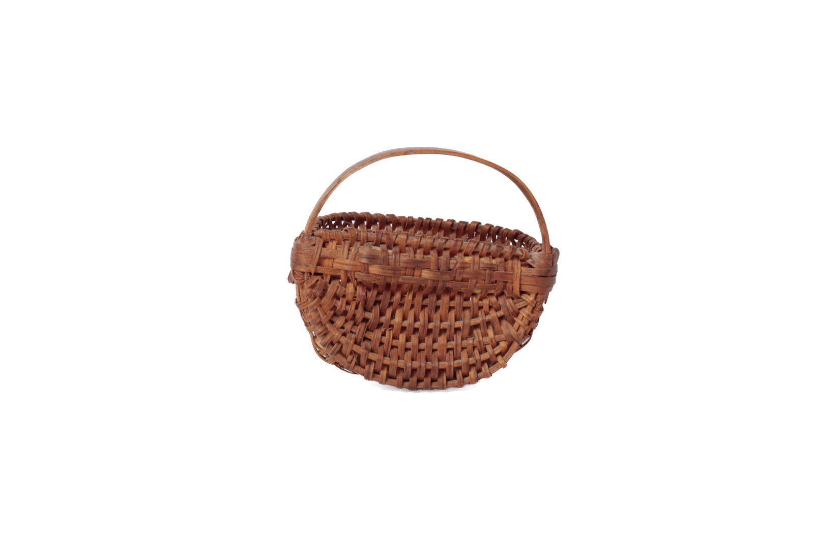 TWO WOVEN SPLINT HALF-BASKETS. - 11