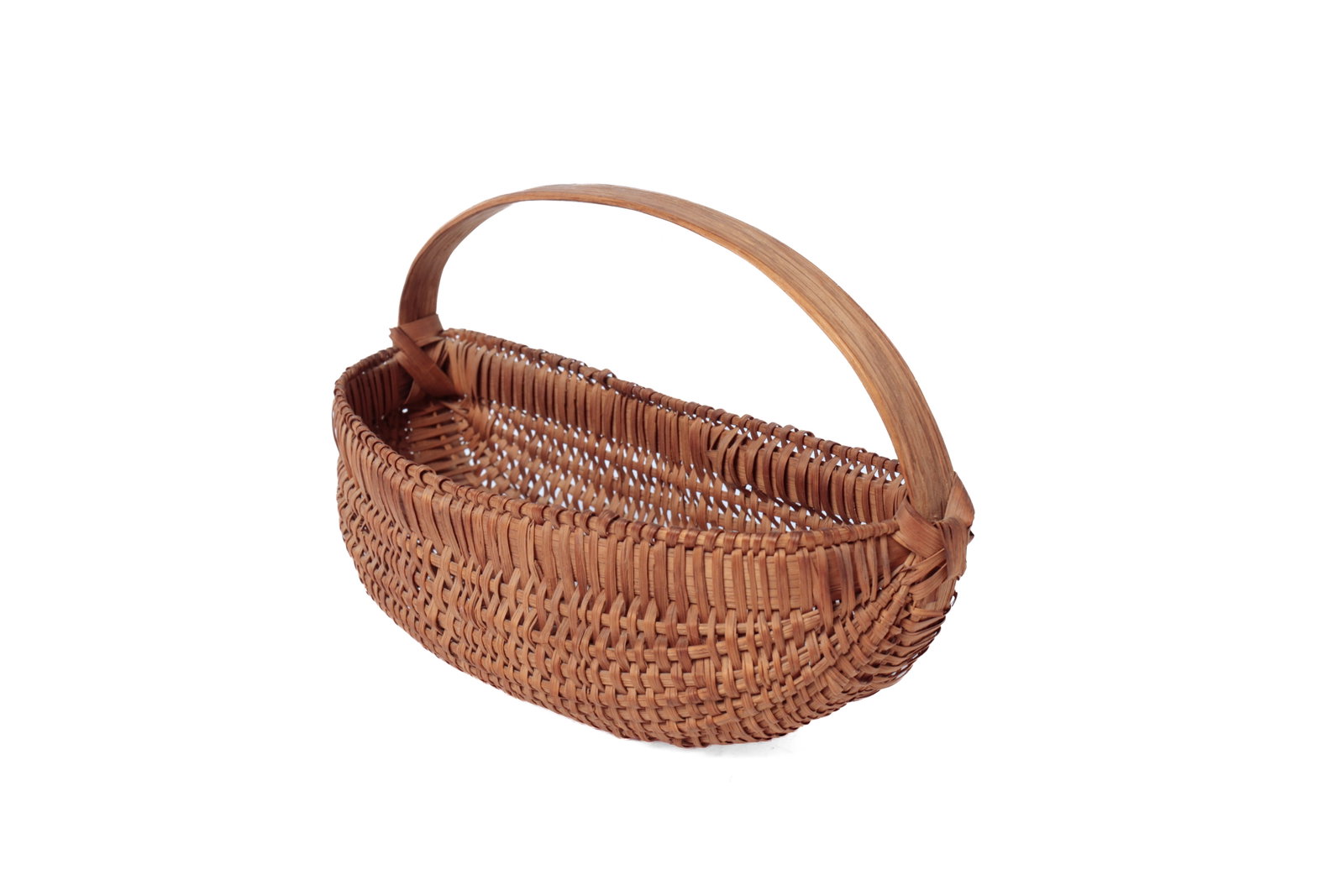 TWO WOVEN SPLINT HALF-BASKETS. - 2