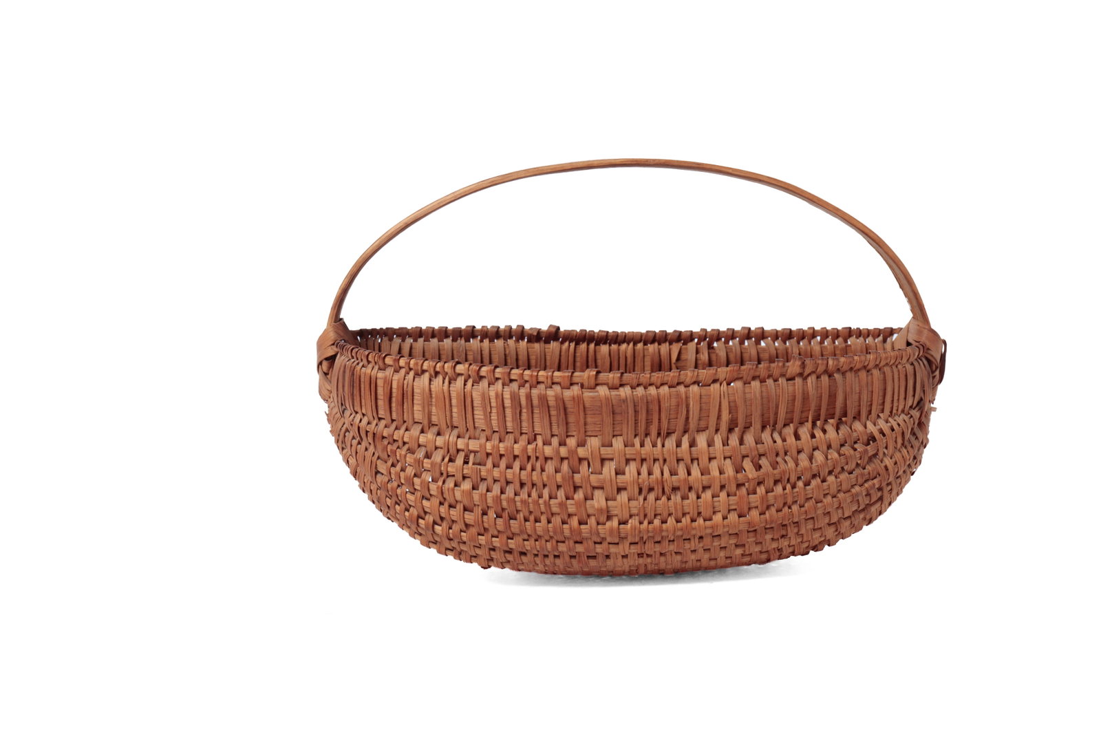 TWO WOVEN SPLINT HALF-BASKETS. - 3