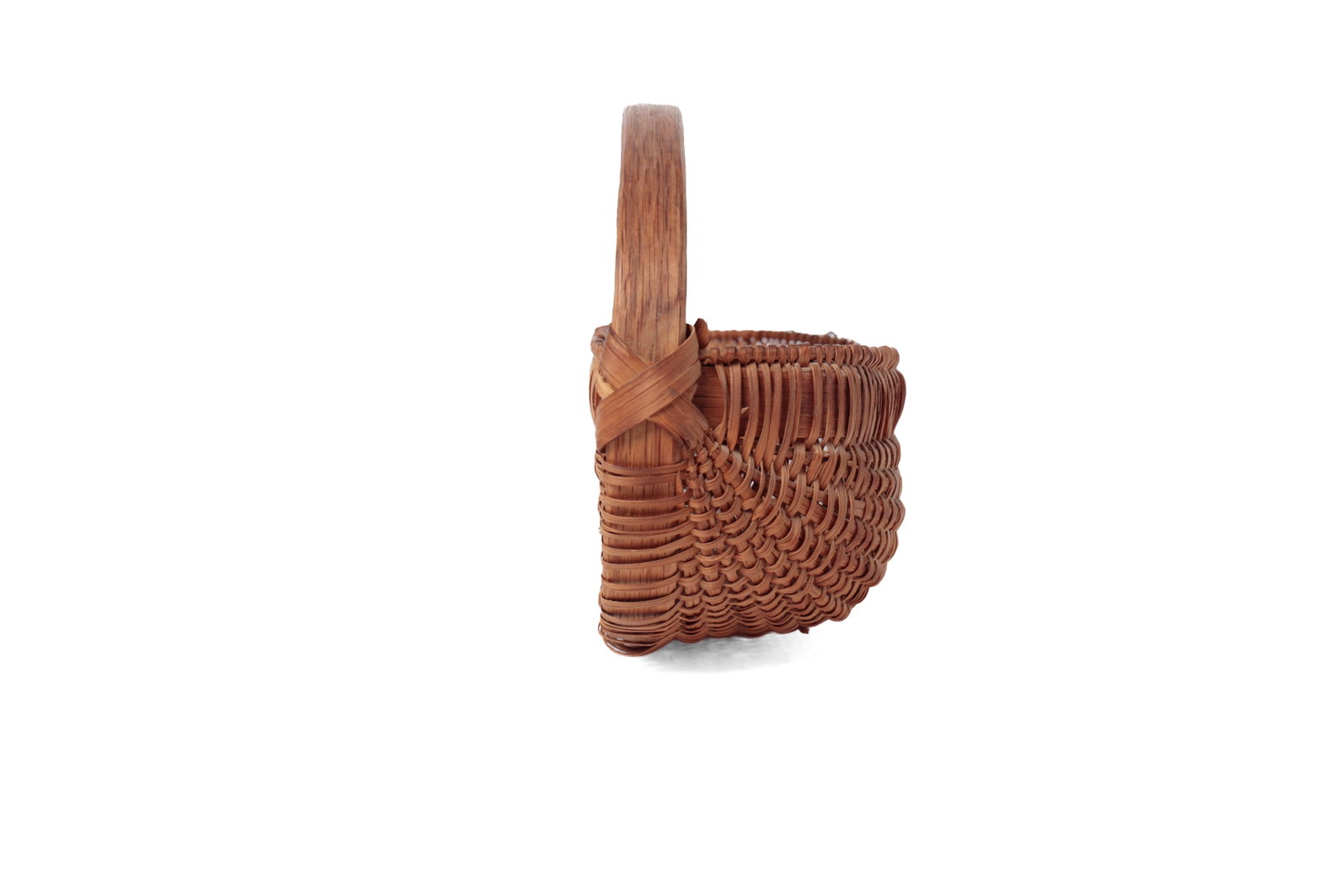 TWO WOVEN SPLINT HALF-BASKETS. - 4