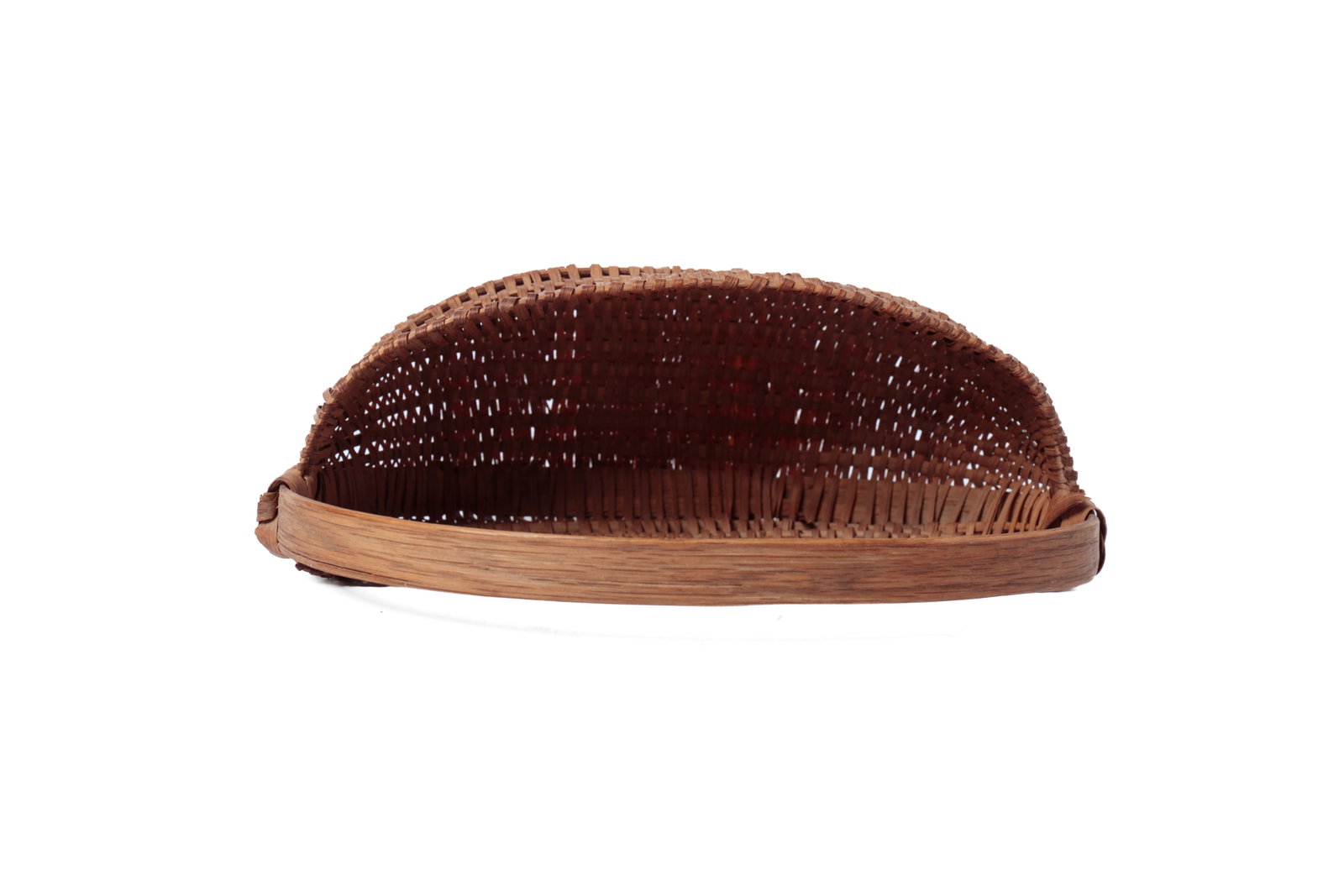 TWO WOVEN SPLINT HALF-BASKETS. - 6