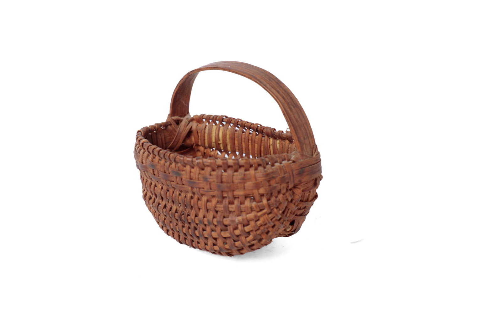 TWO WOVEN SPLINT HALF-BASKETS. - 8