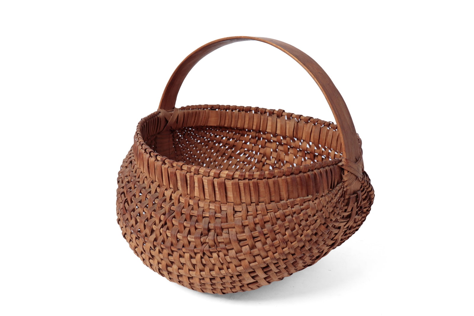 TWO WOVEN SPLINT BUTTOCKS BASKETS. - 4
