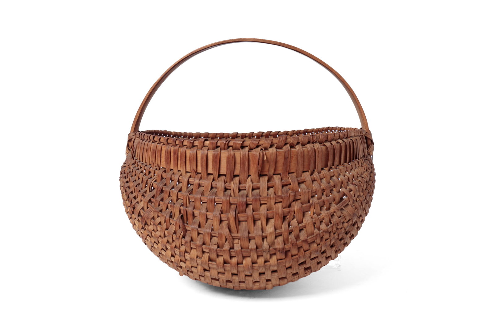 TWO WOVEN SPLINT BUTTOCKS BASKETS. - 7