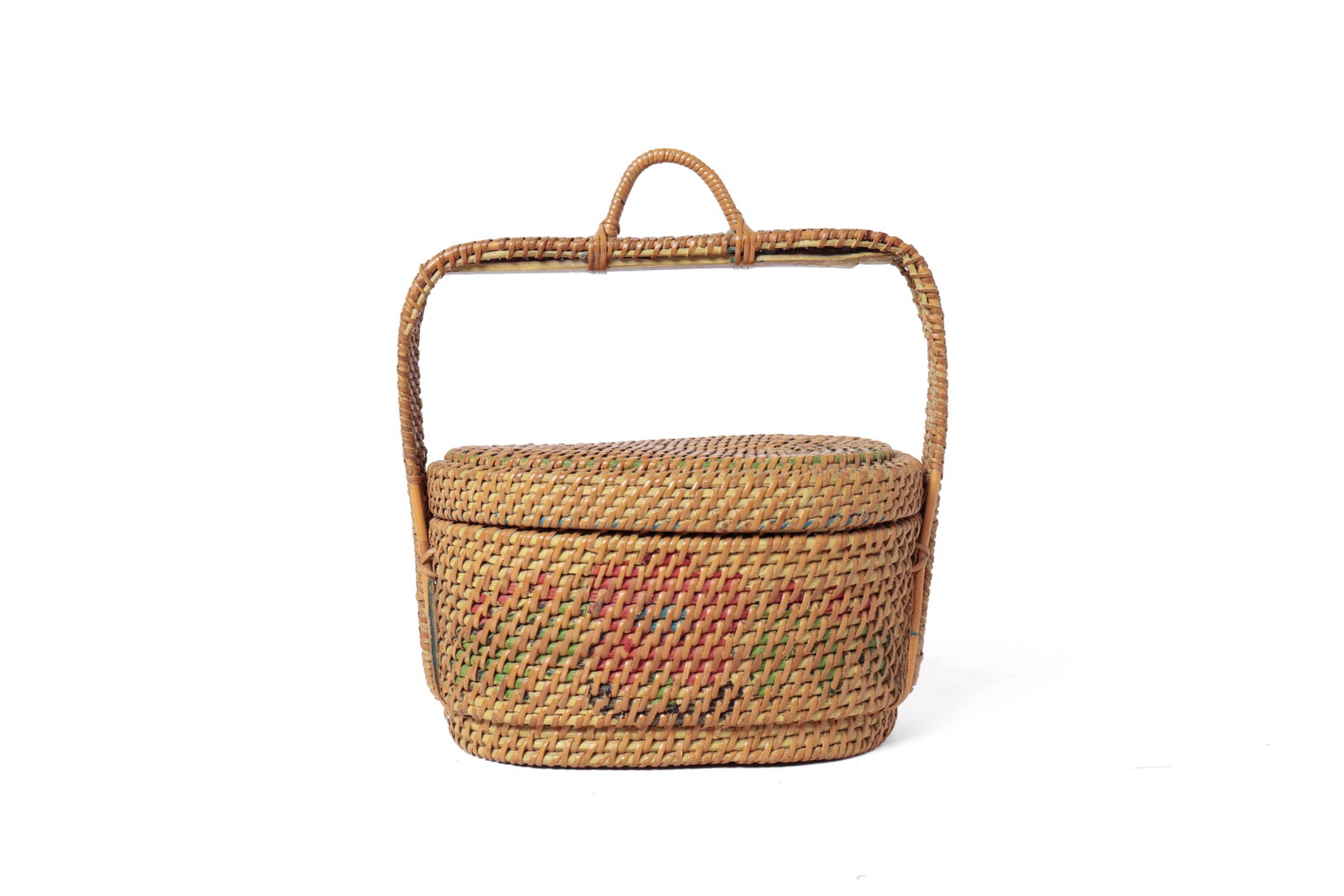 TWO LIDDED BASKETS. - 3