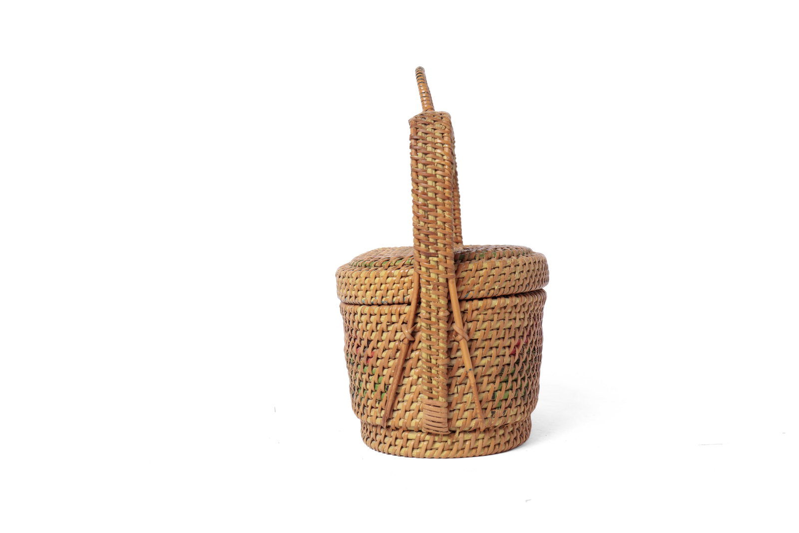 TWO LIDDED BASKETS. - 6