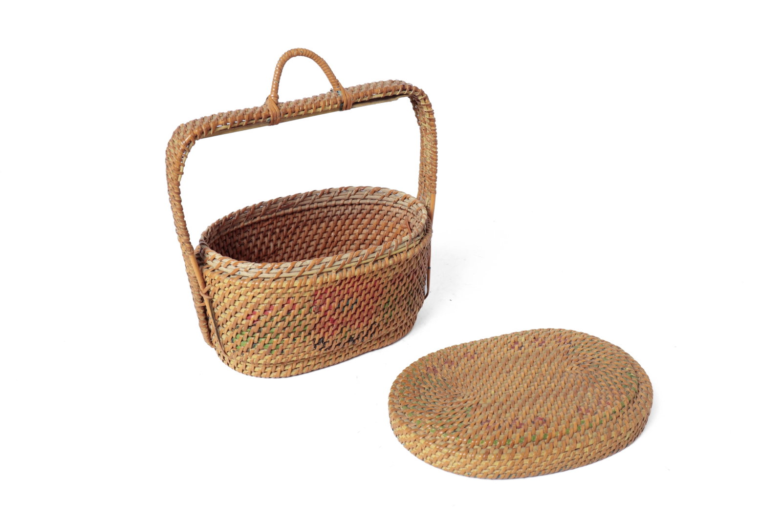 TWO LIDDED BASKETS. - 9