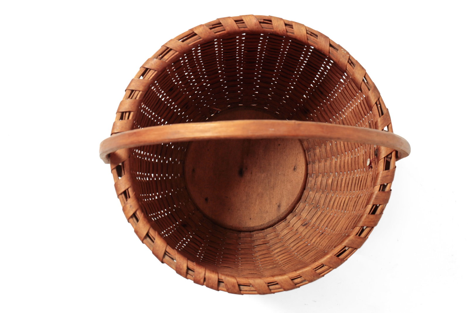 THREE WOVEN SPLIT BASKETS WITH SWING HANDLES. - 9