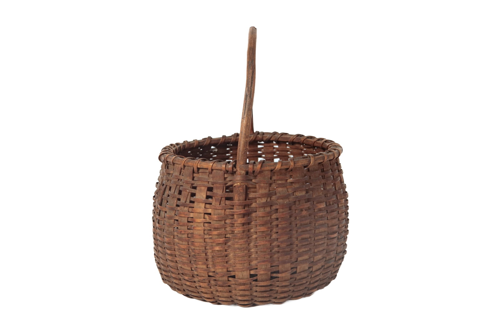 THREE DIMINUTIVE HANDLED BASKETS. - 10