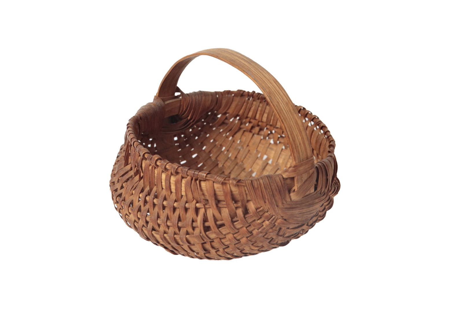 THREE DIMINUTIVE HANDLED BASKETS. - 2