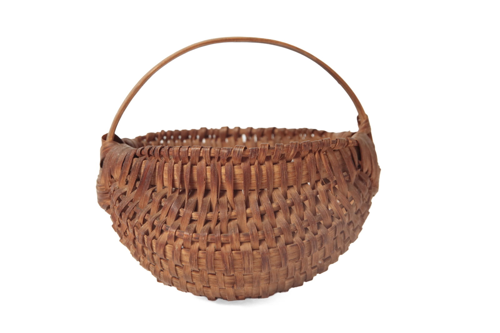 THREE DIMINUTIVE HANDLED BASKETS. - 3