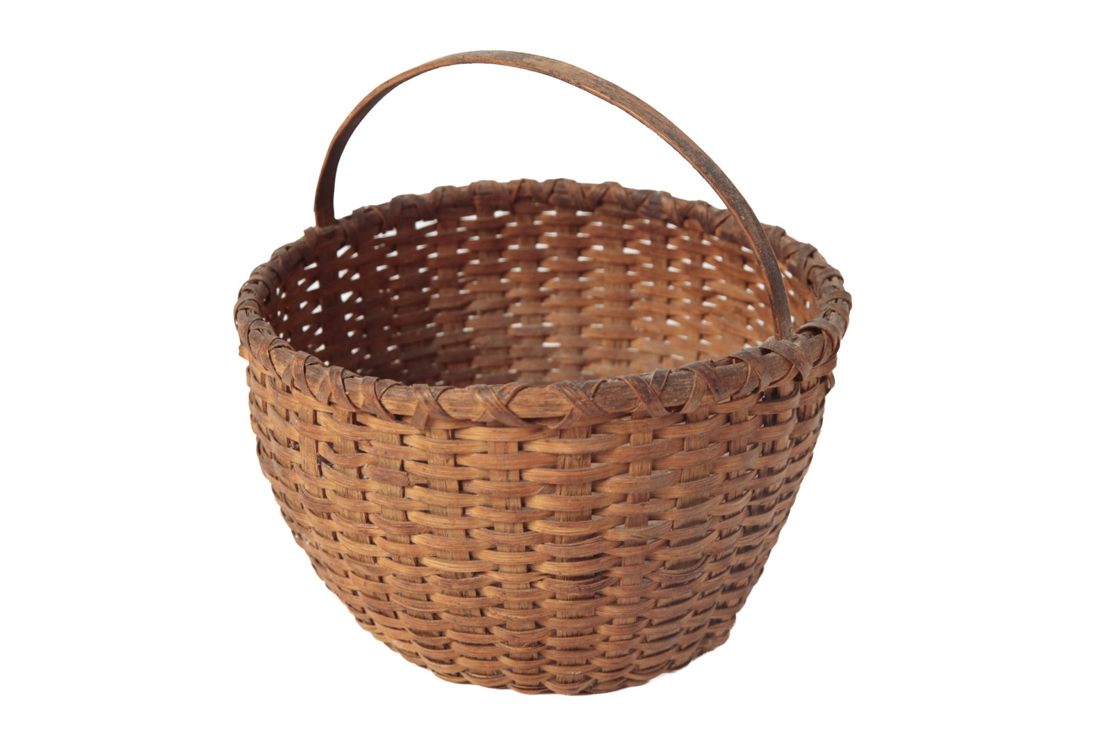 THREE DIMINUTIVE HANDLED BASKETS. - 5