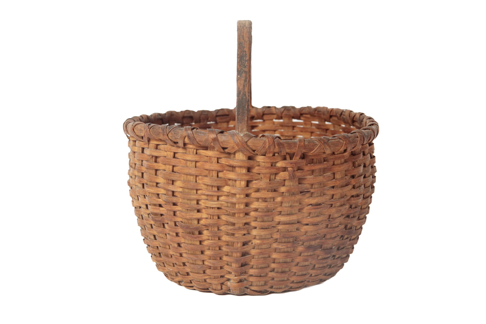 THREE DIMINUTIVE HANDLED BASKETS. - 7