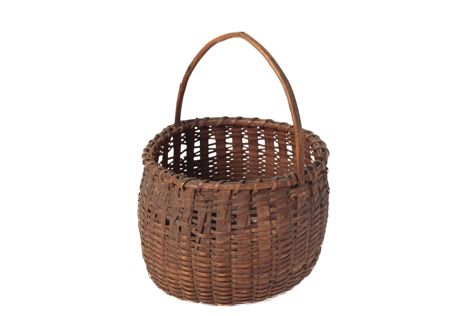 THREE DIMINUTIVE HANDLED BASKETS. - 8