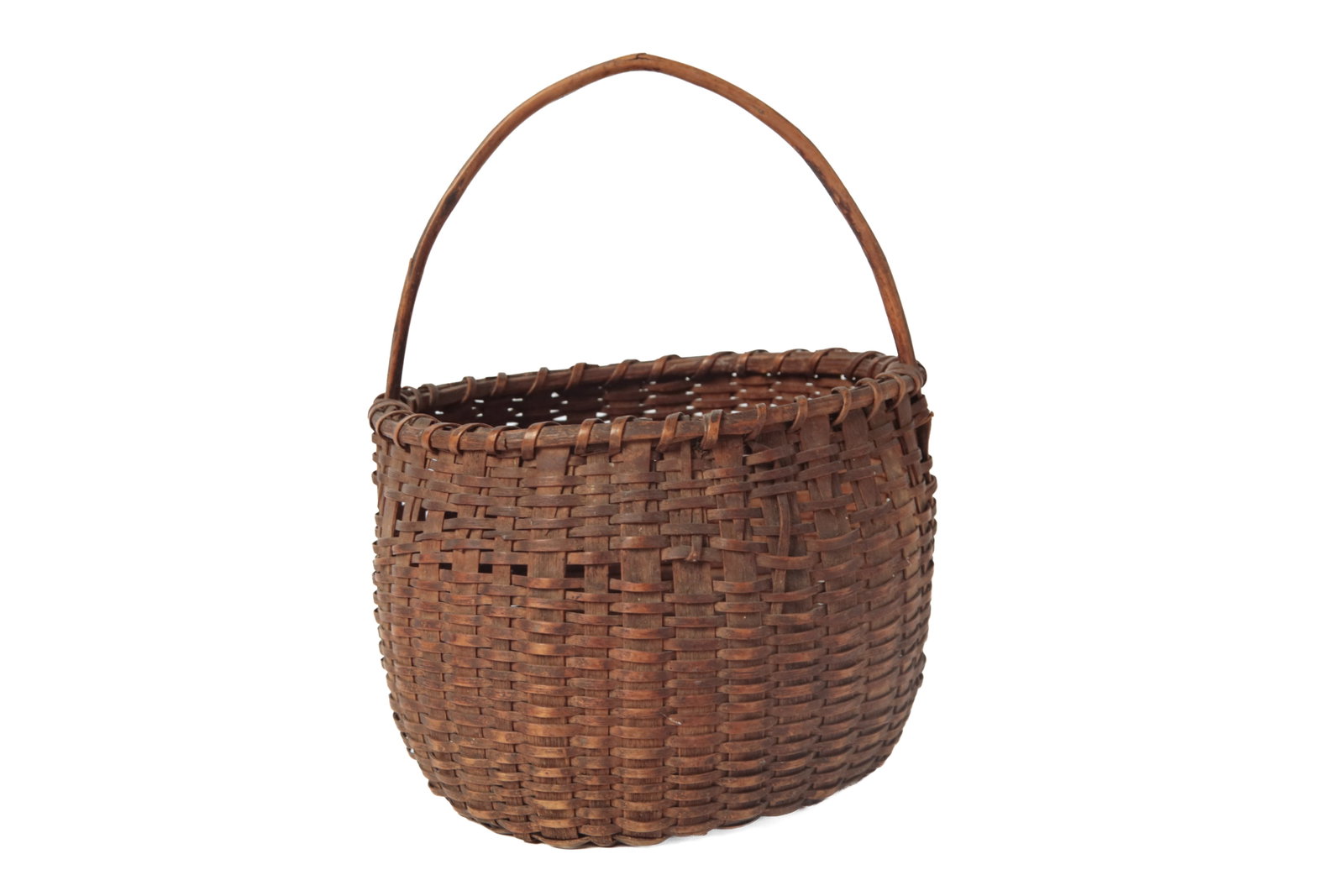 THREE DIMINUTIVE HANDLED BASKETS. - 9