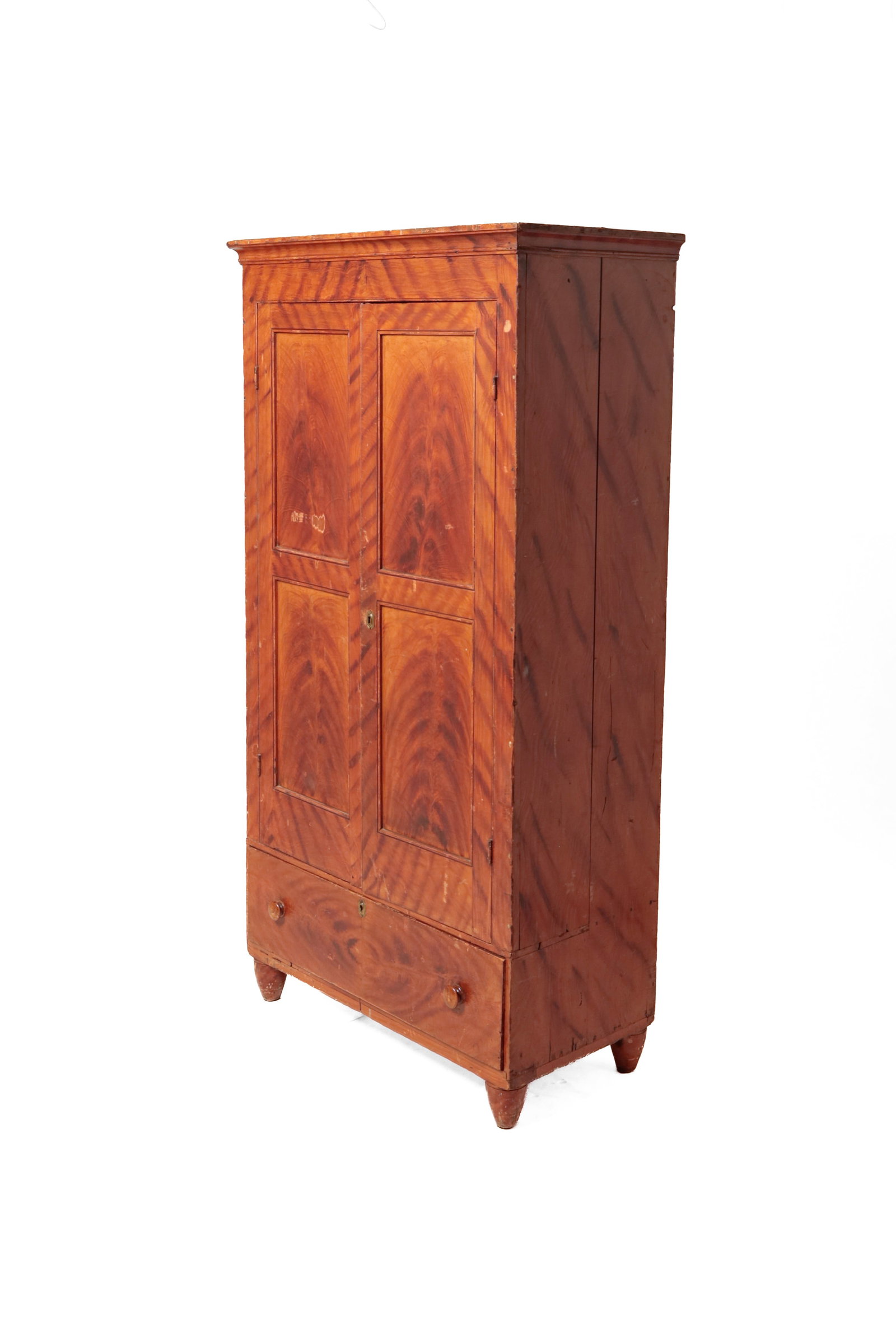COUNTRY EMPIRE GRAIN-PAINTED WARDROBE. (1 of 11)
