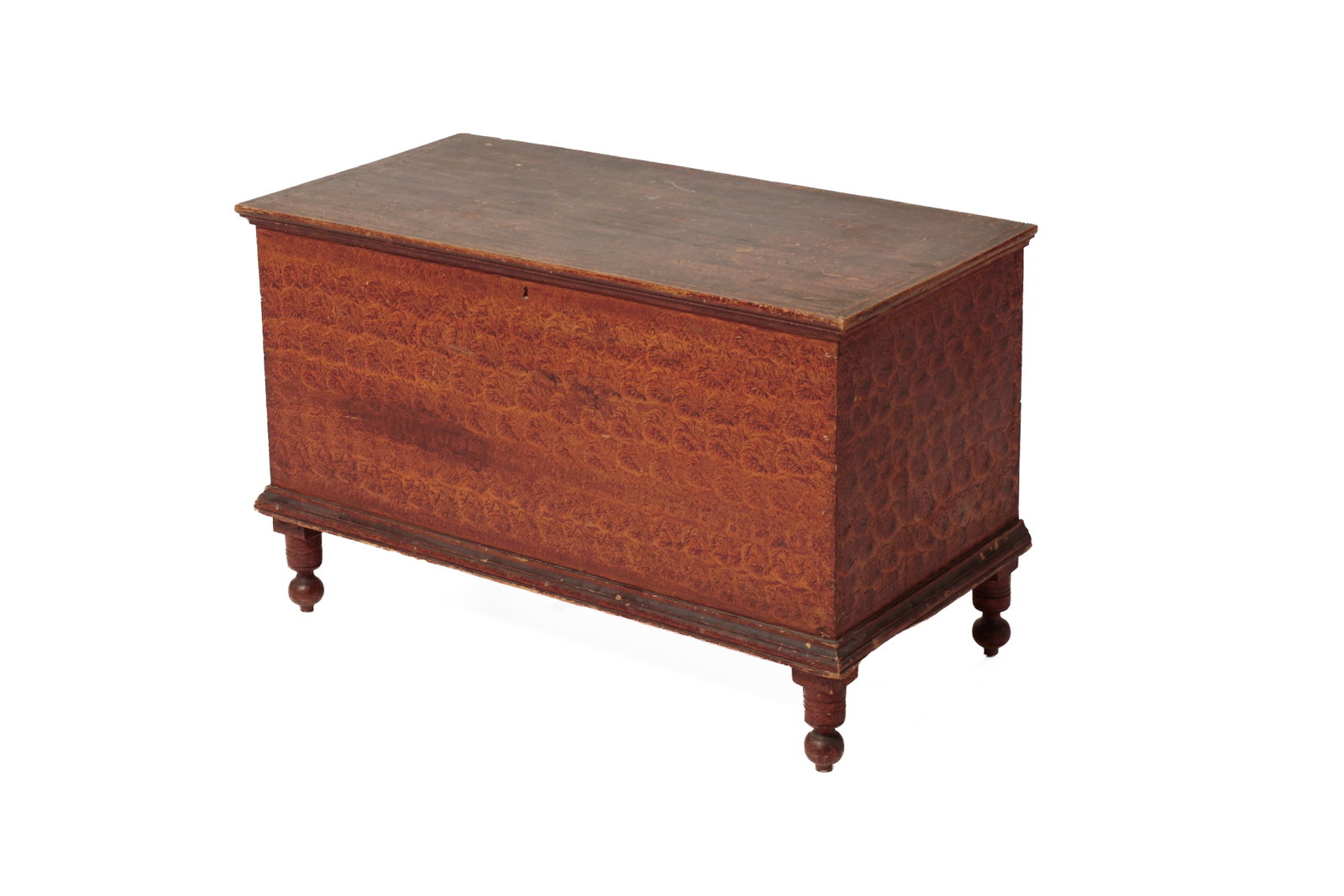 OHIO COUNTRY EMPIRE BLANKET CHEST WITH ORIGINAL VINEGAR SPONGED DECORATION. (1 of 10)