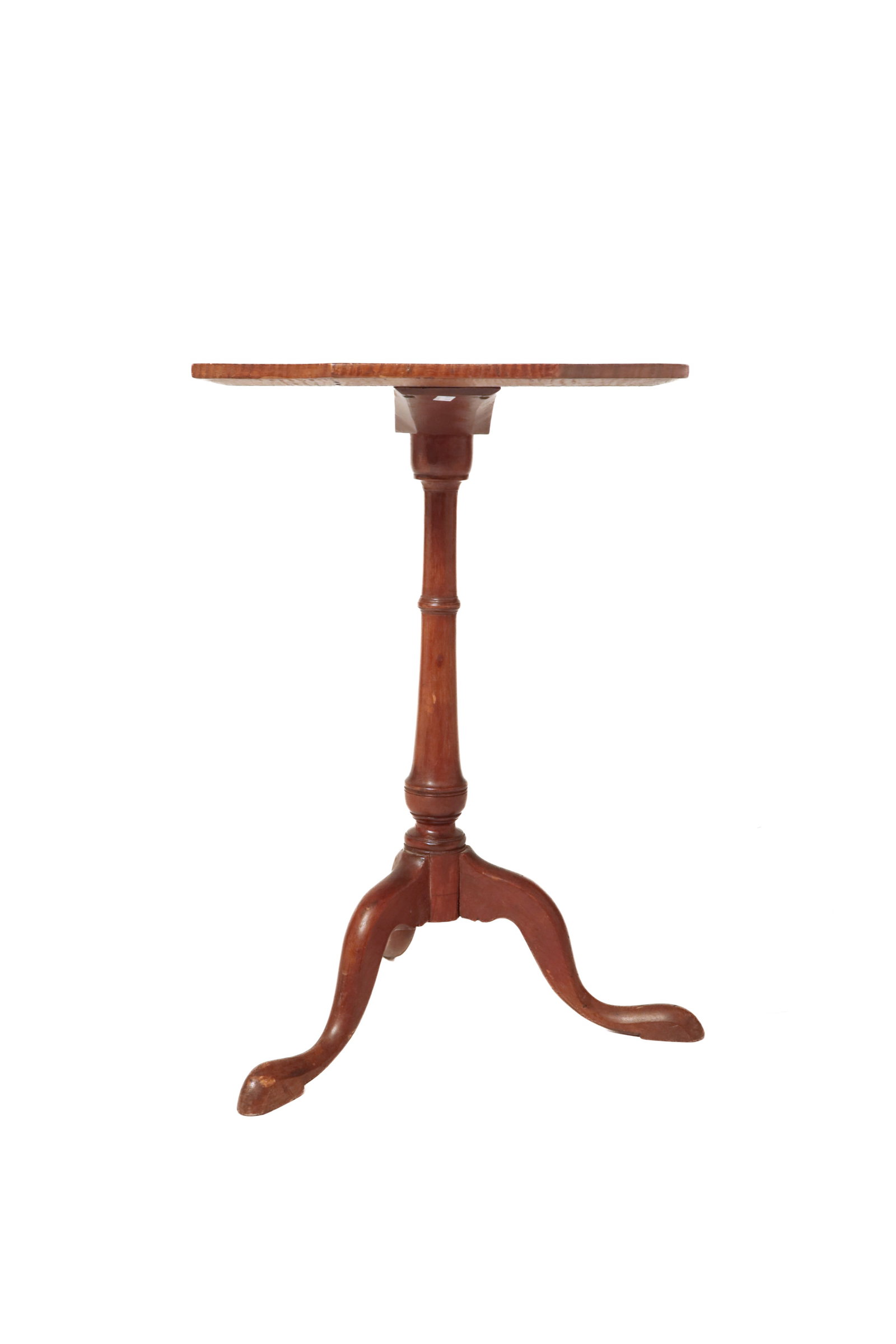 TIGER MAPLE OCTAGONAL TOP CANDLESTAND. - 2