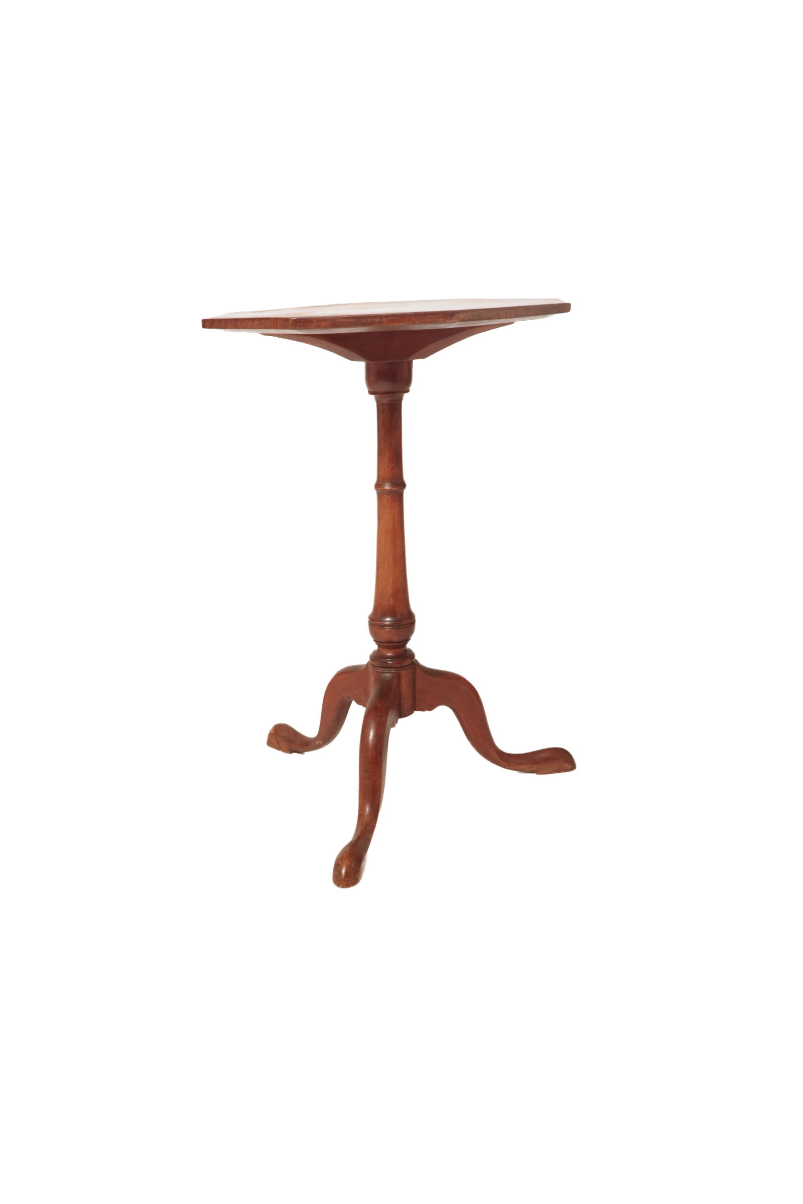 TIGER MAPLE OCTAGONAL TOP CANDLESTAND. - 3