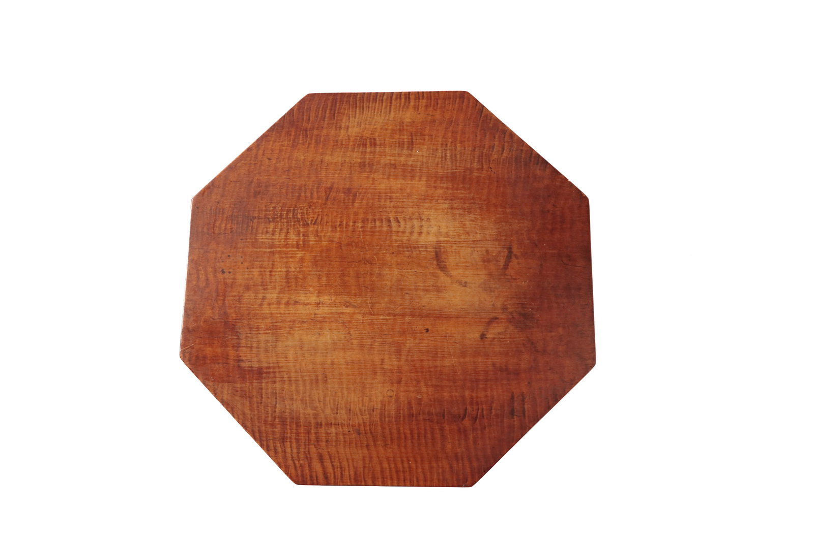 TIGER MAPLE OCTAGONAL TOP CANDLESTAND. - 8