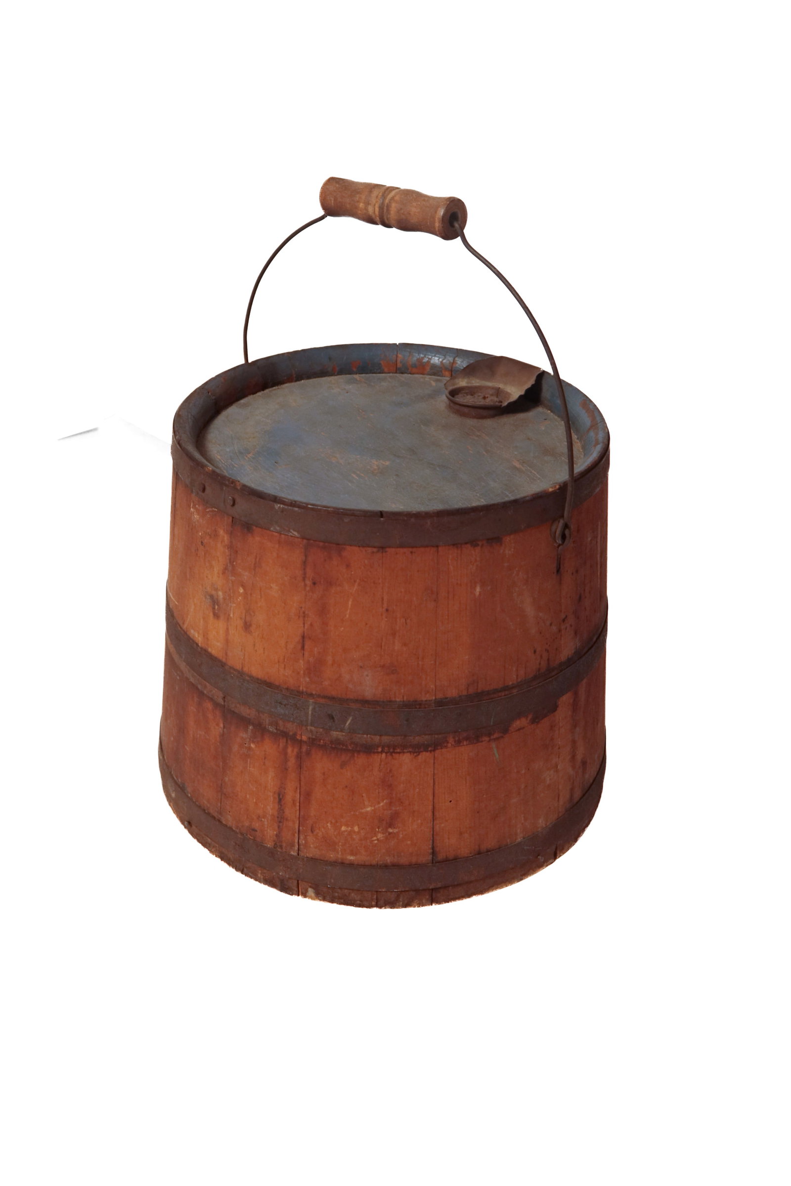 TWO STAVED BUCKETS IN ORIGINAL PAINT. - 6