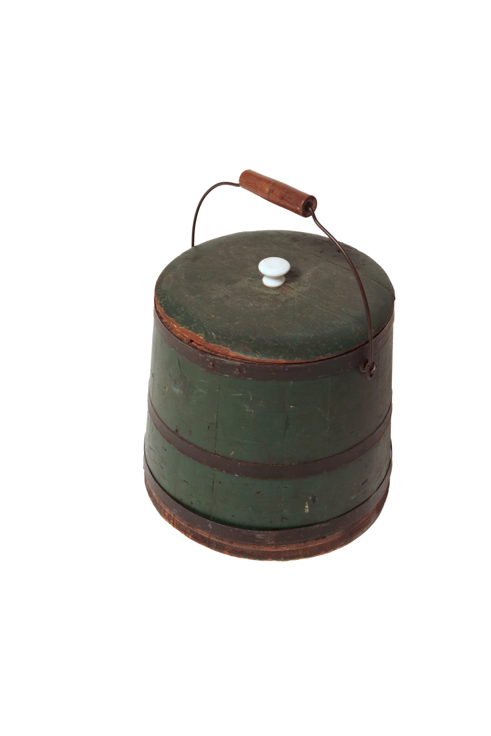 TWO STAVED BUCKETS IN ORIGINAL PAINT. - 7