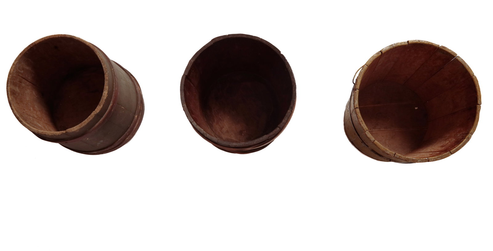 THREE STAVED BUCKETS. - 3