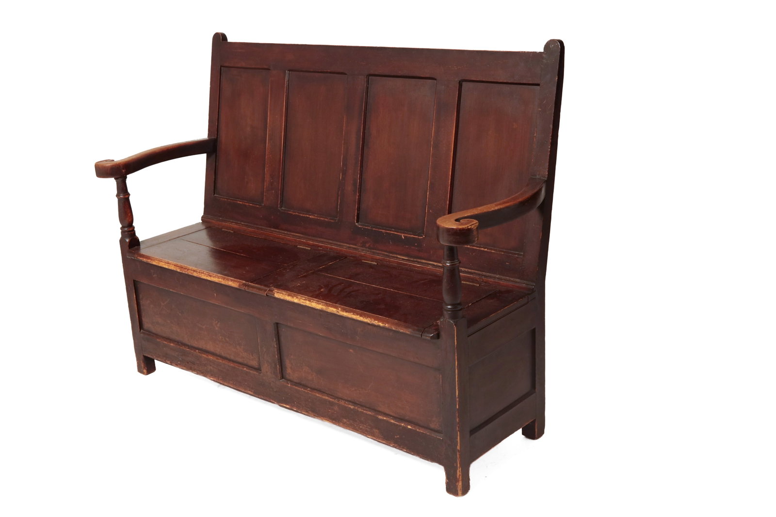 HIGH-BACK FIRESIDE BENCH. (1 of 11)
