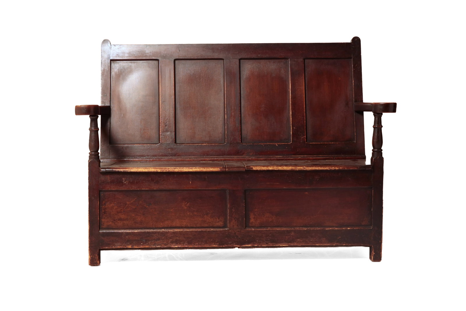 HIGH-BACK FIRESIDE BENCH. - 2
