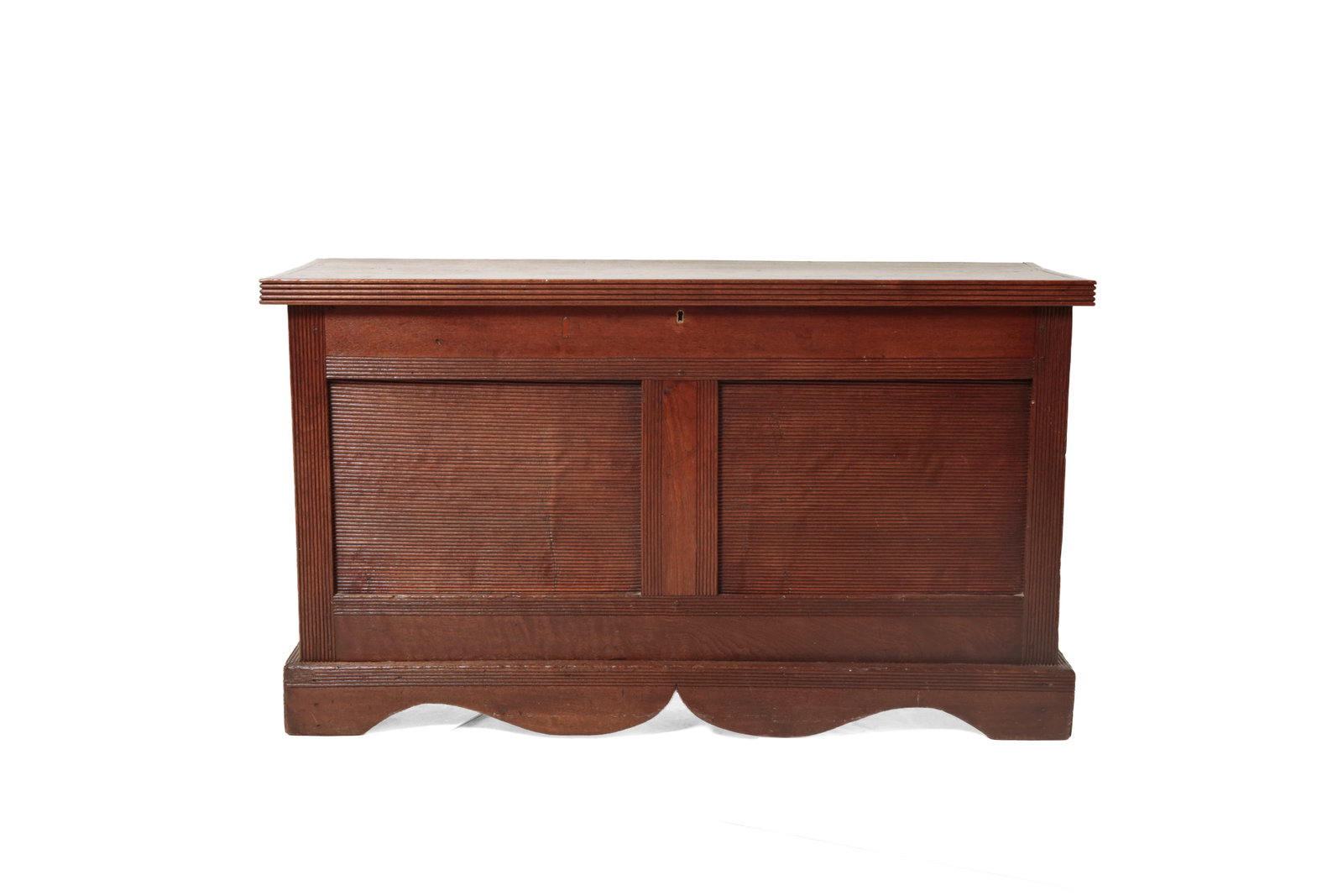 UNUSUAL WALNUT BLANKET CHEST. - 2