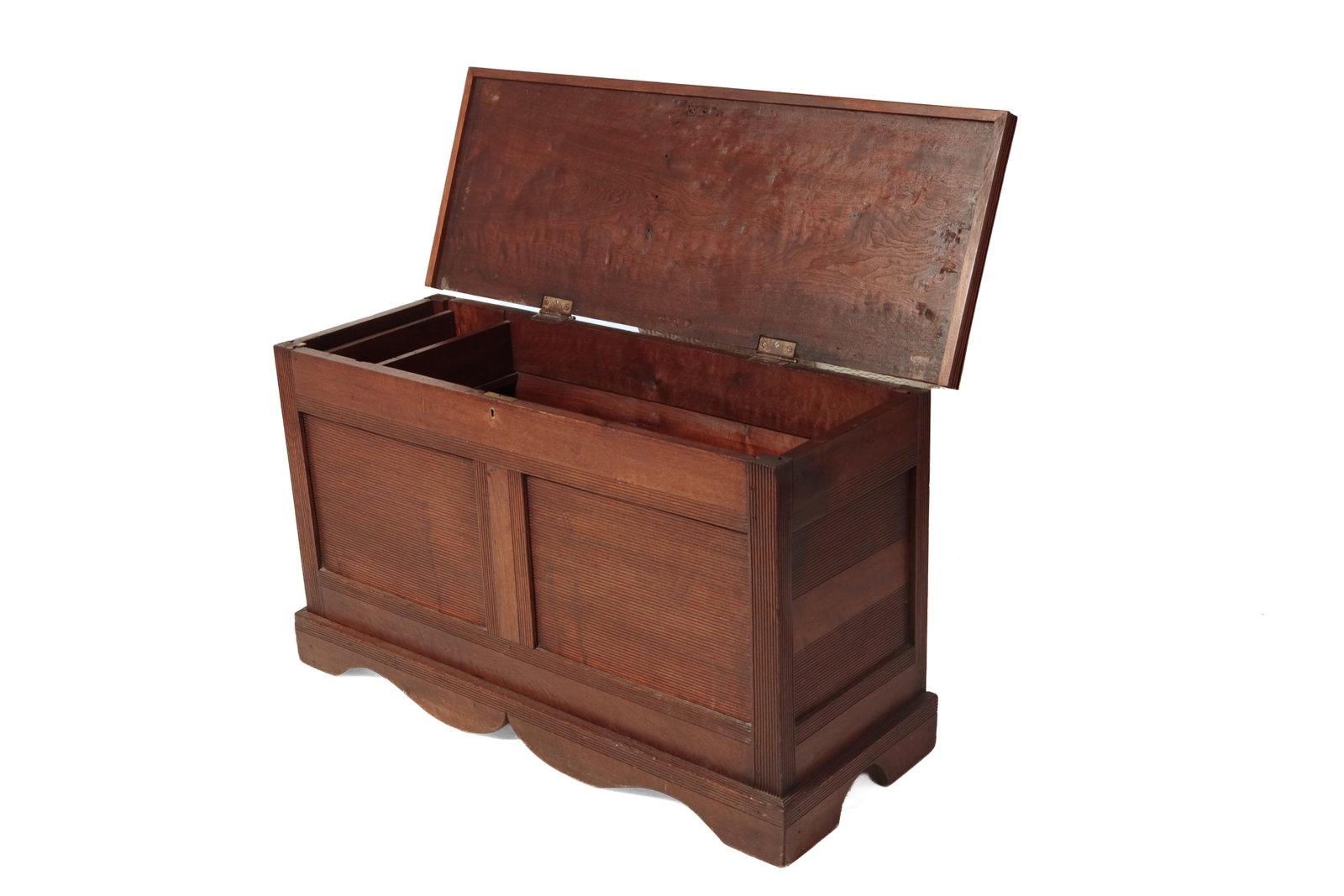 UNUSUAL WALNUT BLANKET CHEST. - 7
