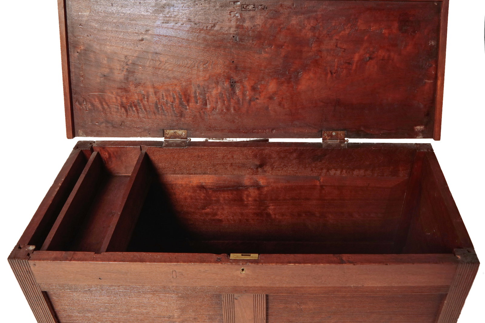 UNUSUAL WALNUT BLANKET CHEST. - 8