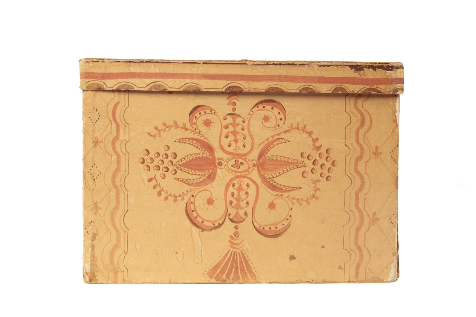 PAINTED LIDDED PAPER BOX. - 2