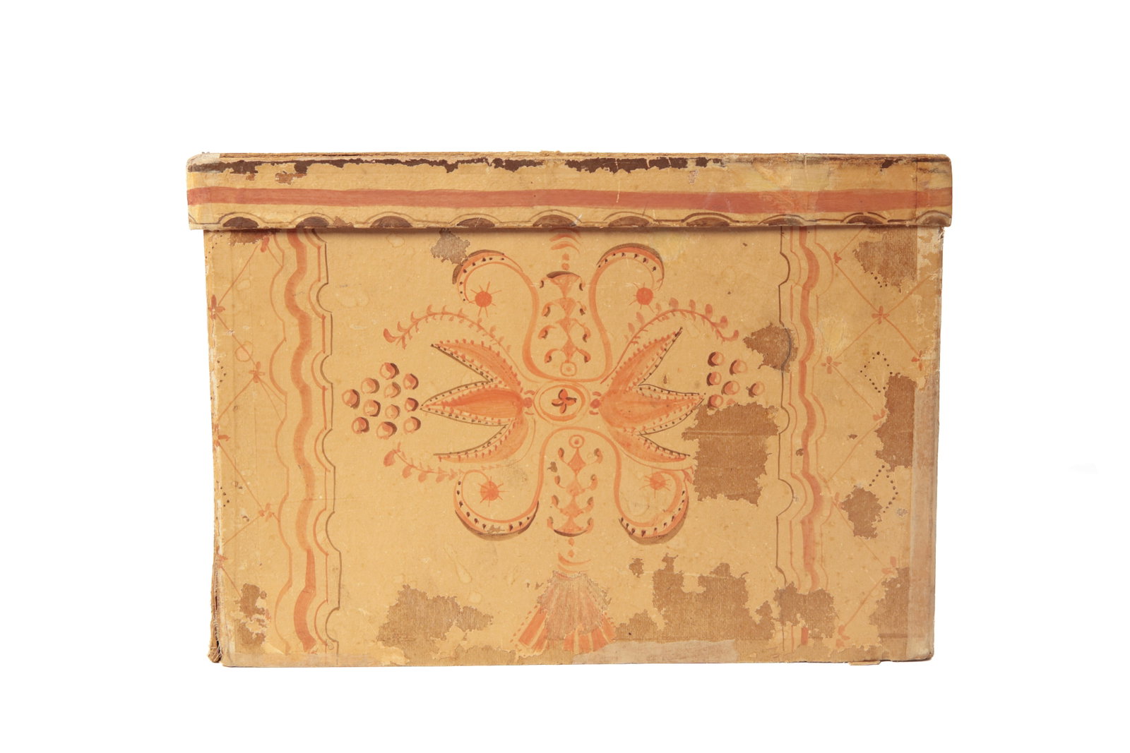 PAINTED LIDDED PAPER BOX. - 3