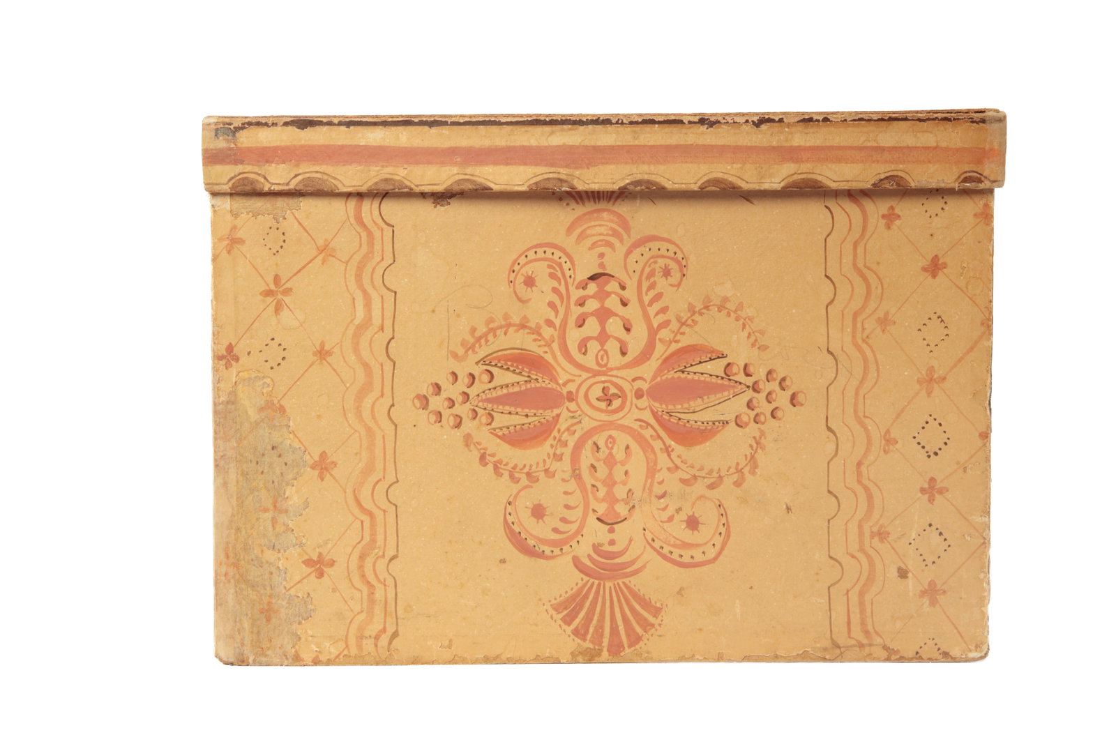 PAINTED LIDDED PAPER BOX. - 4