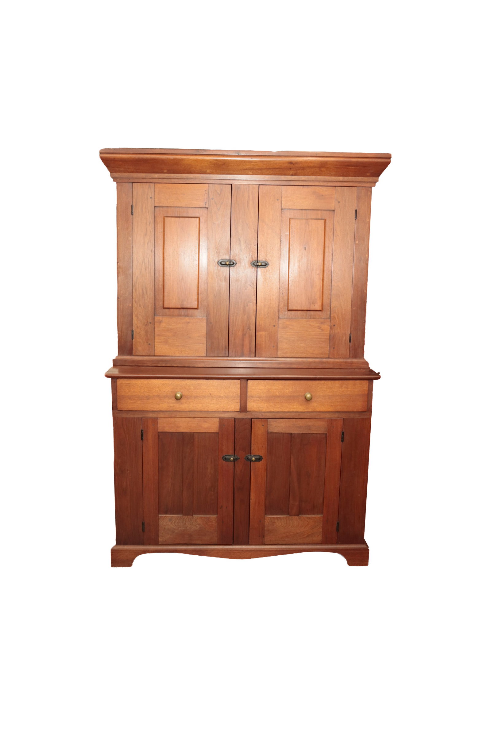 WALNUT STEPBACK CUPBOARD. (1 of 8)