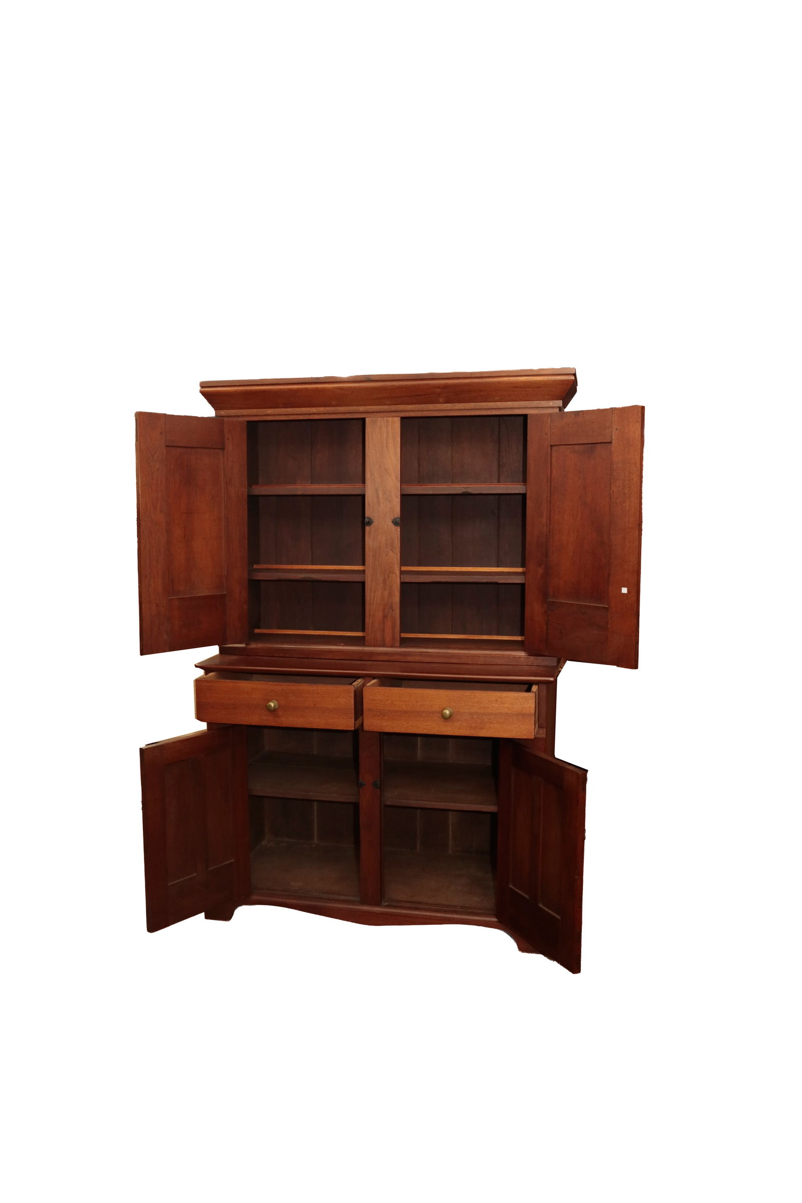 WALNUT STEPBACK CUPBOARD. - 5