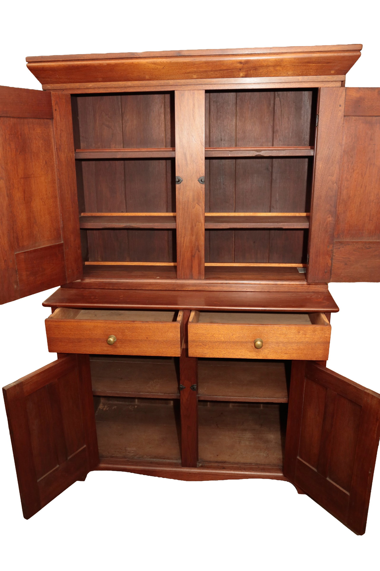 WALNUT STEPBACK CUPBOARD. - 6