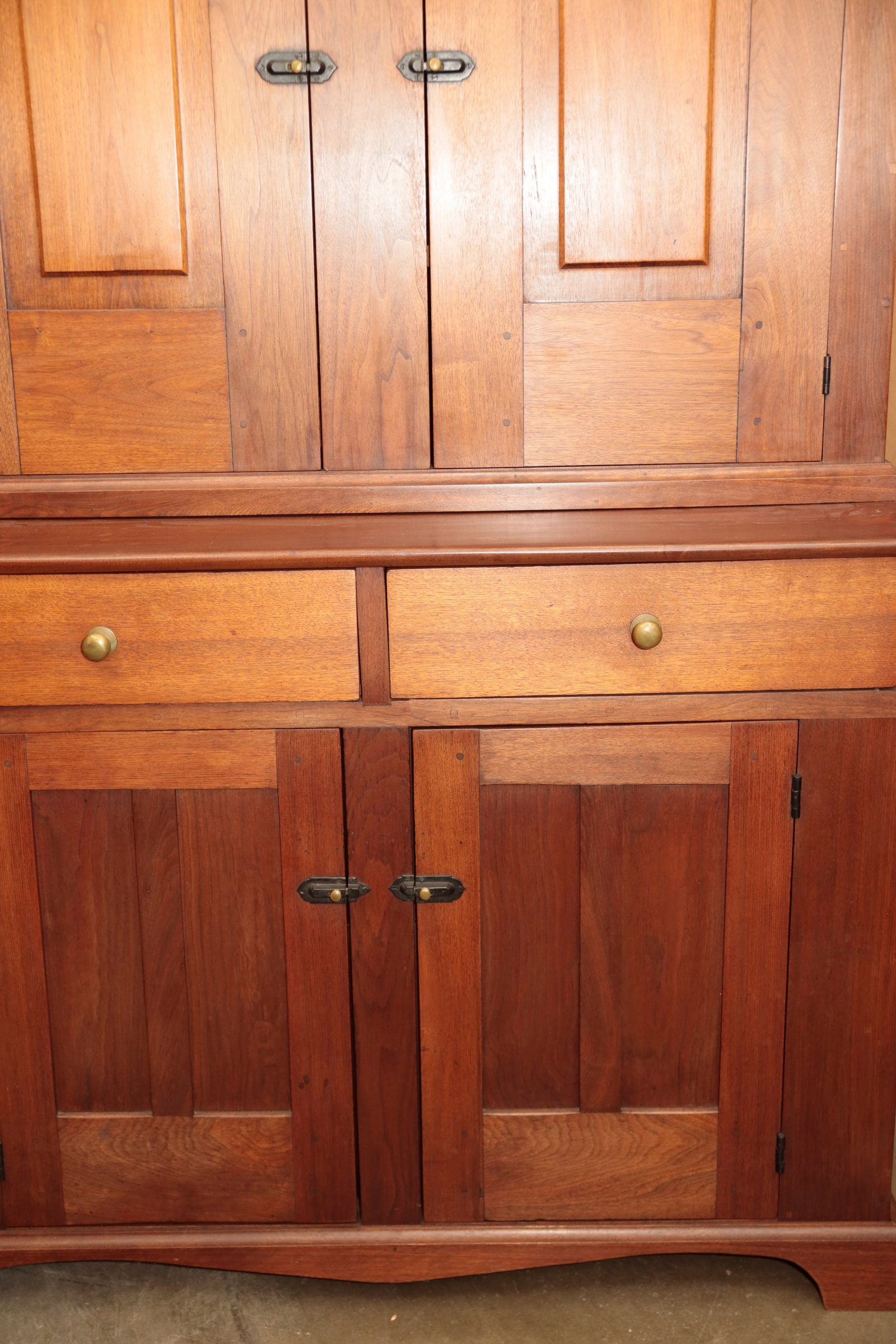 WALNUT STEPBACK CUPBOARD. - 7