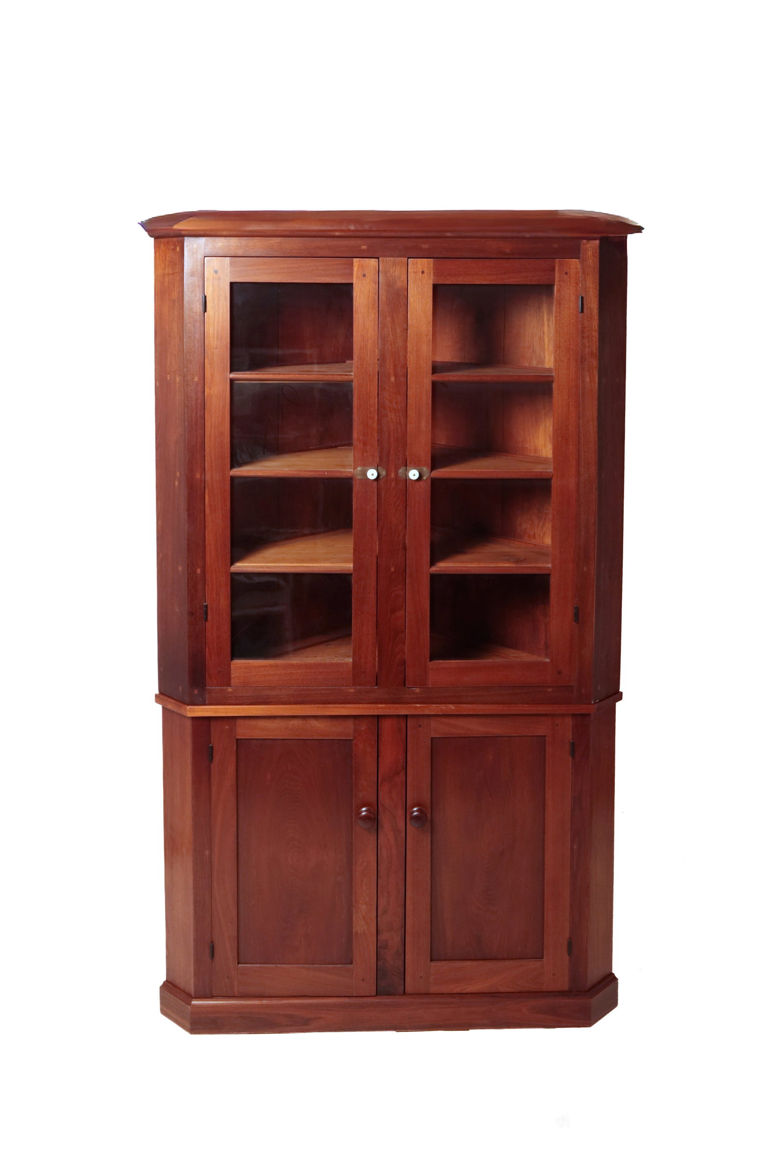 WALNUT CORNER CUPBOARD.