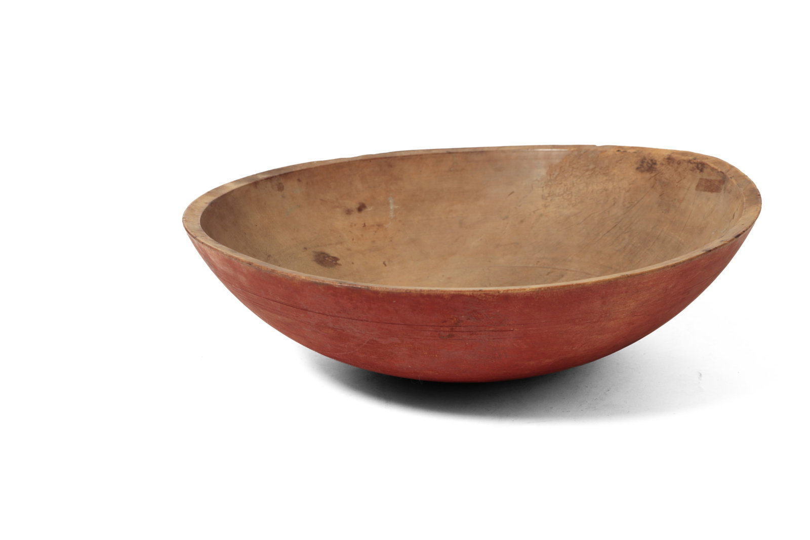 LARGE TURNED PAINTED BOWL. (1 of 7)