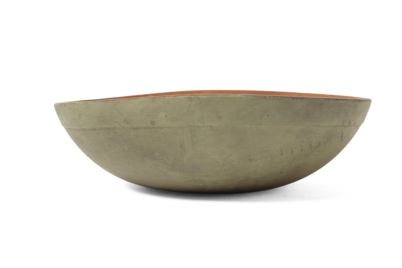 LARGE PAINTED TREENWARE BOWL. - 3